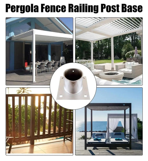 Heavy Duty Stainless Steel Post Base Sleeve Set For Outdoor Use 6x6 4x4 2x2 8x8 Inches Fence Post Anchor Bracket Flange Railing Holder Round Column Support For Backyard Gazebos 20 Pieces Diameter 200 Mm