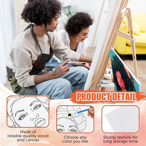 Pre Drawn Canvas Art Kit For Adults Includes 20 Canvases 20 Aprons 20 Palettes And 20 Paints Perfect For Sip And Paint Parties