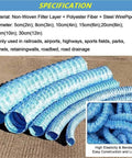 DIY Friendly Perforated Drainage Pipe For French Drain Systems, flexible corrugated water redirect tube, 2 inch diameter