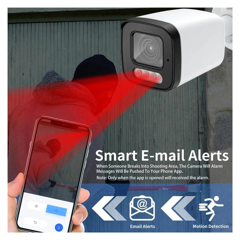 Heavy Duty 4K 8MP PoE CCTV Security Camera Kit With NVR Recorder And Smart Face Detection capturing motion detection alerts.