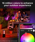 Econic Square Outdoor Smart Wall Light Black With White And Color Ambiance LED Color Changing Light Weatherproof 1 Pack