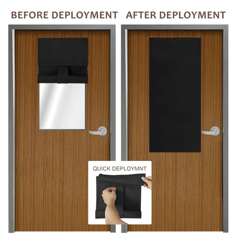 Classroom Blackout Door Curtains No Tool Install Easy Darkening Shade For Windows And Doors 1 Panel 8W X 36L Black Room Darkening Cover