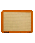 Nonstick Silicone Baking Mat For Cookies, Pro Grade Quality With Fiberglass Mesh For Even Heat, shown in orange frame.