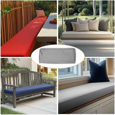 Custom Size Bench Cushion Cover Replaceable Cushion Cover With 80 Plus Colors For Indoor Outdoor Patio Use fits various benches