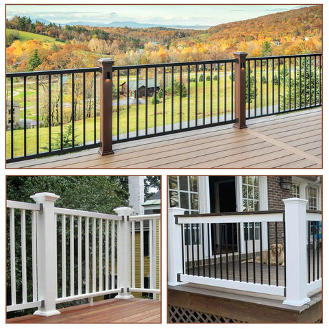 Outdoor deck railings using Must Have Heavy Duty Steel Deck Railing Bracket Kit, 24 Pack Connectors For 2x4 Wood Posts