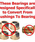 Heavy Duty Front Wheel Bearings 4 Pack Precision Machined Ag Tractor Replacement Built Different With Synthetic Grease And Sealed Steel Shields Zero Maintenance Design That Will Ride Smooth. Brass bushings display conversion details.
