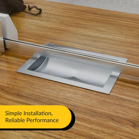 Heavy Duty Brushed Stainless Steel Drop In Deal Tray 12 Inch Wide 10 Inch Deep With 1.56 Inch Height For Countertop Transactions