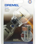 Zero Mess Spark Shield And Accessory Bundle For Rotary Tools Slick Spring Guard with Dremel tool shield and accessories in packaging.
