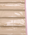 Slick Double Sided Hanging Jewelry Organizer With Foldable Design And Ample Pockets For Rings Earrings Watches, clear pocket details.