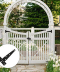 12 Pcs 6 Inch T Strap Hinges Heavy Duty Outdoor Tee Hinge on white wooden garden gate image