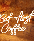 But First Coffee Led Neon Light Sign Usb Powered 5V Warm White Glow For Home Kitchen Office Wall Decor 17 By 10.2 Inch Dimmer Night Light