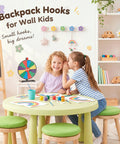 Tot Approved Flower Shaped Kids Coat Rack 2 Piece Wall Hook Set Rainbow Colors decor for kids room with playful wall hooks.