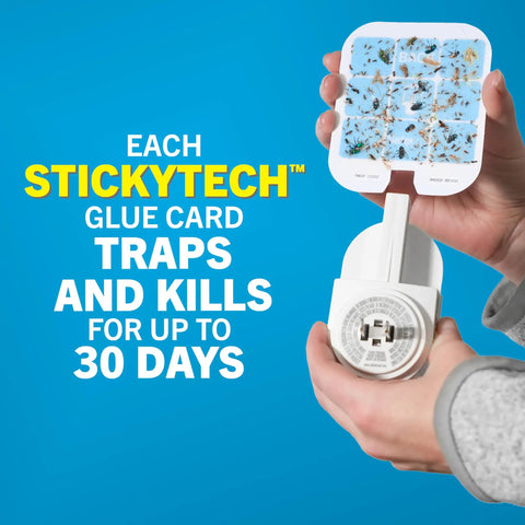 Heavy Duty Plug In Insect Trap For Indoors Badass Fruit Fly Gnat Moth Eraser With Uv Led Lighting showing glue card.