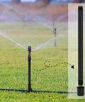 Sprinkler in lawn with 12 Pcs 1/2 Inch MNPT Sprinkler Riser Extensions And 6 Pcs 1/2 Inch Double Female FNPT Connectors visible