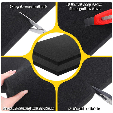 Eight Piece Polyurethane Foam Sheets 16 By 12 By 1 Inch Cuttable Foam Inserts For Toolboxes Camera Cases And Craft Projects, cutting demonstration.