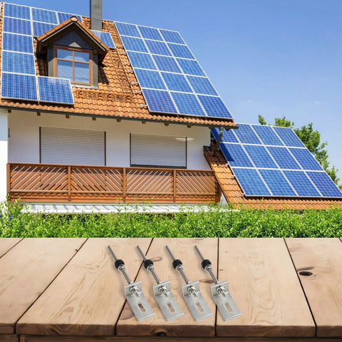 L Angle No Fuss Roof Mount Kit For Trapezoidal Metal Panels, stainless steel pole screws, solar installation on corrugated roof