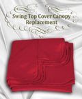Burgundy Patio Swing Canopy Replacement Top Cover for 77 by 43 Inch Porch Furniture