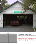 Garage Door Screen For 2 Car Garage With Magnetic Closure And Heavy Duty Weighted Bottom Self Sealing Fiberglass Mesh Retractable Net installed