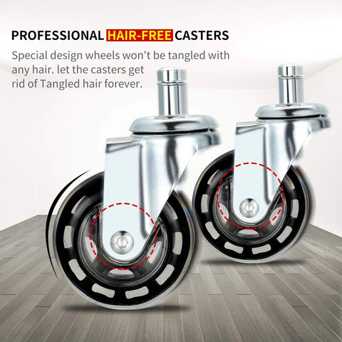 Badass No Sweat Hair Free Caster Wheels For Salon Cart beauty table trays set of four, showcase smooth, tangle-free rollers.