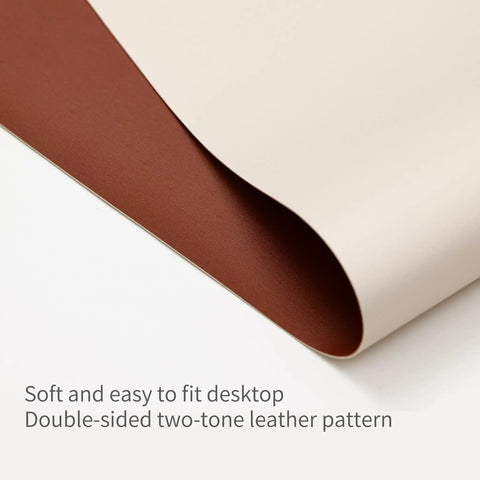 Double Sided Two Tone Faux Leather Desk Mat For Large Mouse Pad Office And Home Workspace Organizer 32 By 16 Inches Durable Surface