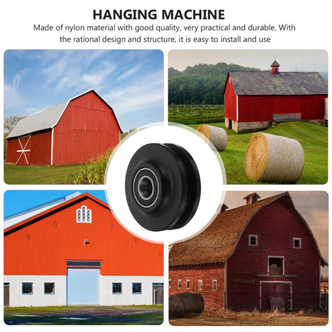 Heavy Duty Nylon Barn Door Track Pulley Wheel Glides Flawlessly On Round Rails And I Beams To Keep Your Sliding Door Secure And Rolling Smooth As Butter For Daily Use Without Skipping Or Tipping Over, black nylon wheel with barns.
