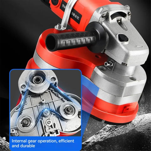 Heavy Duty 2800W Corded Angle Grinder With Six Speed Settings And Detachable Head for precise gear operation and durable performance.