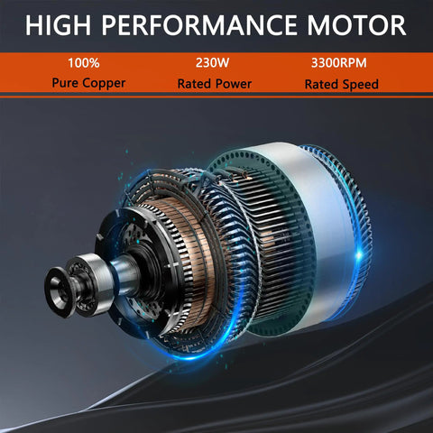Close-up of 230W motor details for 8 Inch Portable Axial Exhaust Fan With 900 CFM High Velocity Airflow