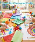 Children using 330 Sheets Multicolor Tissue Paper Pack 14x10 Inches Wrapping Paper For Gift Bags Holiday Birthday DIY Crafts Projects 20 Vibrant Colors Great For Gift Wrapping Decor And Party Supplies in classroom crafts.