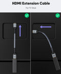 HDMI 2.1 male to female extension cable for TV stick, showcasing smooth 8K output and versatility in use.
