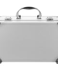 Rugged Aluminum Alloy Tool Case With Sturdy Carry Handle For Mechanics And Weekend Warriors Solid Locking Design front view with sturdy handle