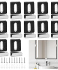 12 Pack Heavy Duty Stainless Steel Mirror Wall Mount Clips With Grippy Non Slip Safety Pads Built Tough Hanging Braces For Quarter Inch Glass Panels And Display Frames Silver arranged for installation.