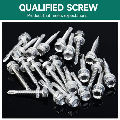 385 Pcs Baddest Self-Tapping Screws Hex Head Size 8 10 12 410 Stainless Steel Sheet Metal Fasteners, assorted hex screws.