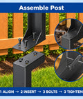 Heavy Duty Fence Post Repair Kit Features Rock Solid 2 Mm Steel Stabilizers To Hold Leaners Tight Fix Weak Wood Fences Fast With This Boss Level 4 Pack assembly instructions for metal post supports.