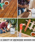 People using Pure Tung Oil For Wood Finish With Included Brush, No Fuss Food Grade Outdoor Sealer For Cutting Boards, Tables, Furniture