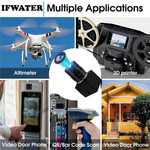Collage featuring multiple applications for USB Camera 5MP Webcam With 5-50mm Telephoto Manual Focus Lens And 10X Optical Zoom.