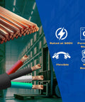 Hardcore 6 Gauge 4 Wire Black SOOW Heavy Duty Copper Portable Power Cord 125 Feet, featuring flexible pure copper strands.