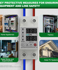 Adjustable Voltage Current Protector For Home And Shop Setup Smart Circuit Breaker 110 To 120V And 220 To 240V in DIN rail panel