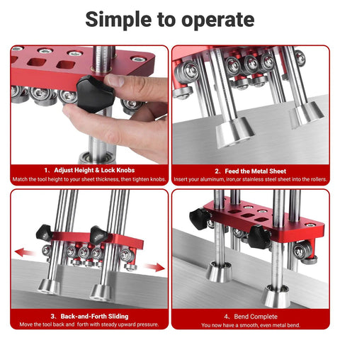 Pro Grade Metal Bender Tool For Roofing And Sheet Metal Fabrication, 7 Inch Portable Roller demonstrating setup process