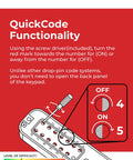 Mechanical Keyless Combination Latch Door Lock With Flat Spindle Double Sided Keypads For Gates Fences And Windows No Battery Or Power Needed Bump Key Proof Oil Rubbed Bronze Finish Not A Deadbolt quick code functionality diagram
