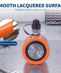 Top Shelf 20 Ton Hydraulic Cylinder Jack For Beefy Industrial Lifting And Pushing, close-up of orange lacquered surface and anti-rusting feature.