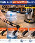High Efficiency Cyclone Dust Separator for 5 Gallon Buckets with Wet and Dry Debris Pickup connected to vacuum in workshop