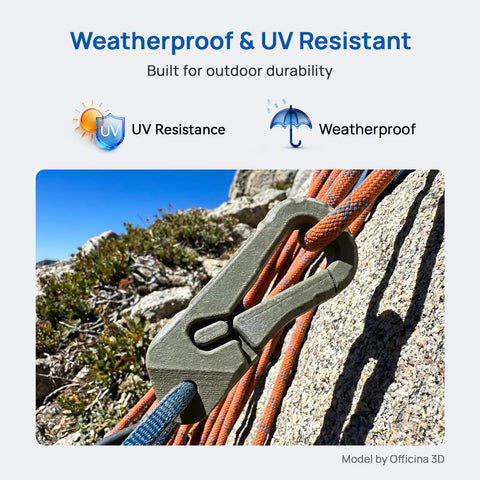 Weatherproof & UV resistant clip made with Absolute Beast Pet G F 3D Printer Filament With Fifteen Percent Glass Fiber In ODG Olive Green.
