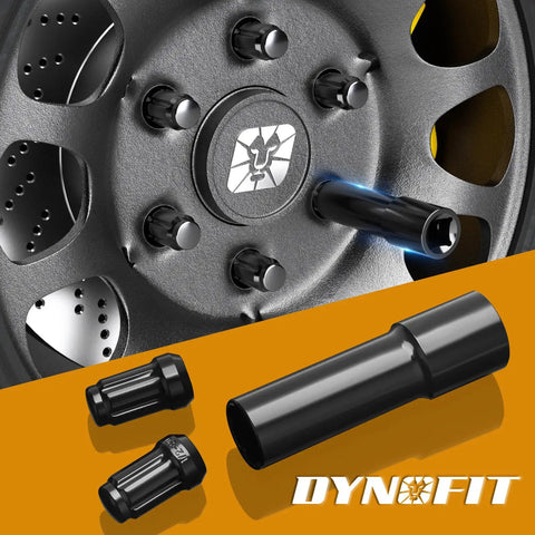 Hardcore 6 Point Spline Lug Nut Key Wrench With One Half Inch Square Socket Drive For Custom Street Builds And Tuner Wheels Compatible With M12 Threads No Slip Grip Garage Essential Black Single Unit on a wheel.