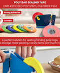 TRU UPVC 24BS Red Poly Bag Sealing Tape Three Eighths Inch By 180 Yards Pack Of One for color coding perishables