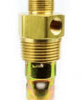 Brass air compressor check valve, 3/8 in comp x 1/2 in MPT, side port, hex body (side view)