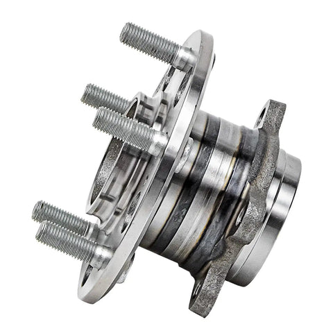 Dual Rear Wheel Bearing Hub Assembly Kit For 2008 2010 Hyundai Elantra Non Abs Setup With 5 Lug 4 Bolt Flange Mounting side view.