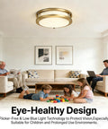 Living room with 36W Dimmable LED Ceiling Light Fixture, Flush Mount Ceiling Light For Bedroom Kitchen Bathroom installed.