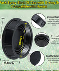 3 Pack Sprinkler Head Cap Set For Hunter Pro Spray Sprinklers With Fluoroelastomer Seals, Black Cap With O Rings, Replacement For PROS04 PROS06 PROS12 PRS30 PRS40 with dimensions and features shown