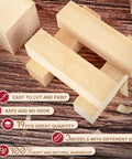 Dope Whittling Wood Blocks Kit With 19 Pieces For Basswood Carving In Three Sizes, Includes 12 Rectangles 1X1X4, 6 Cubes 2X2X4