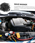 Wave Washer Kit 500 Piece All In One Compression Spring Washers Assortment For Screws And Bolts Reducing Friction And Handling Tight Loads With Limited Axial Space For Auto Home And Shop Use, black wave washers for auto engine use